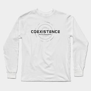 Tech Circle Coexistence logo Black Long Sleeve T-Shirt